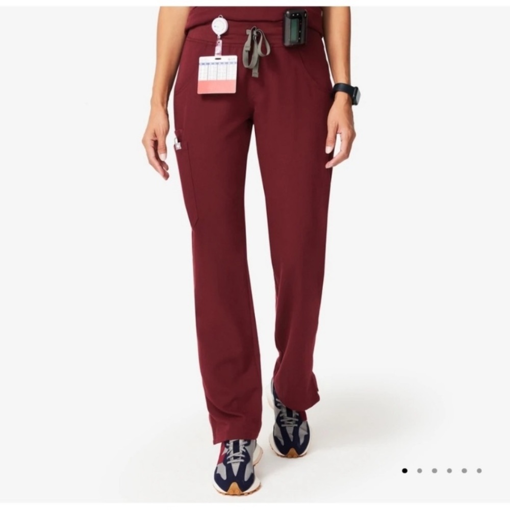 FIGS L burgundy livingston scrub pant